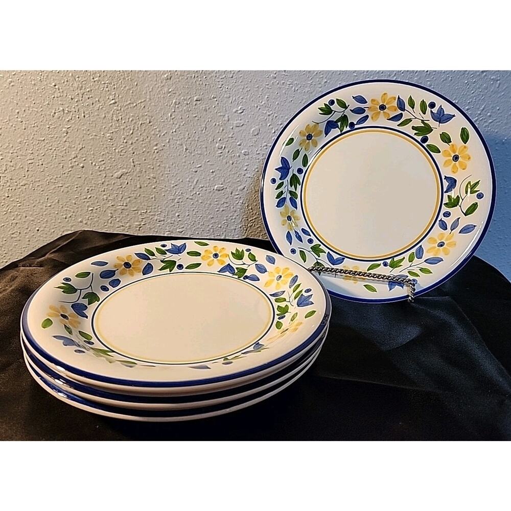 Set Of 4 Petit Jardin by Gibson Designs 7 1/2 Inch Salad/dessert Plate